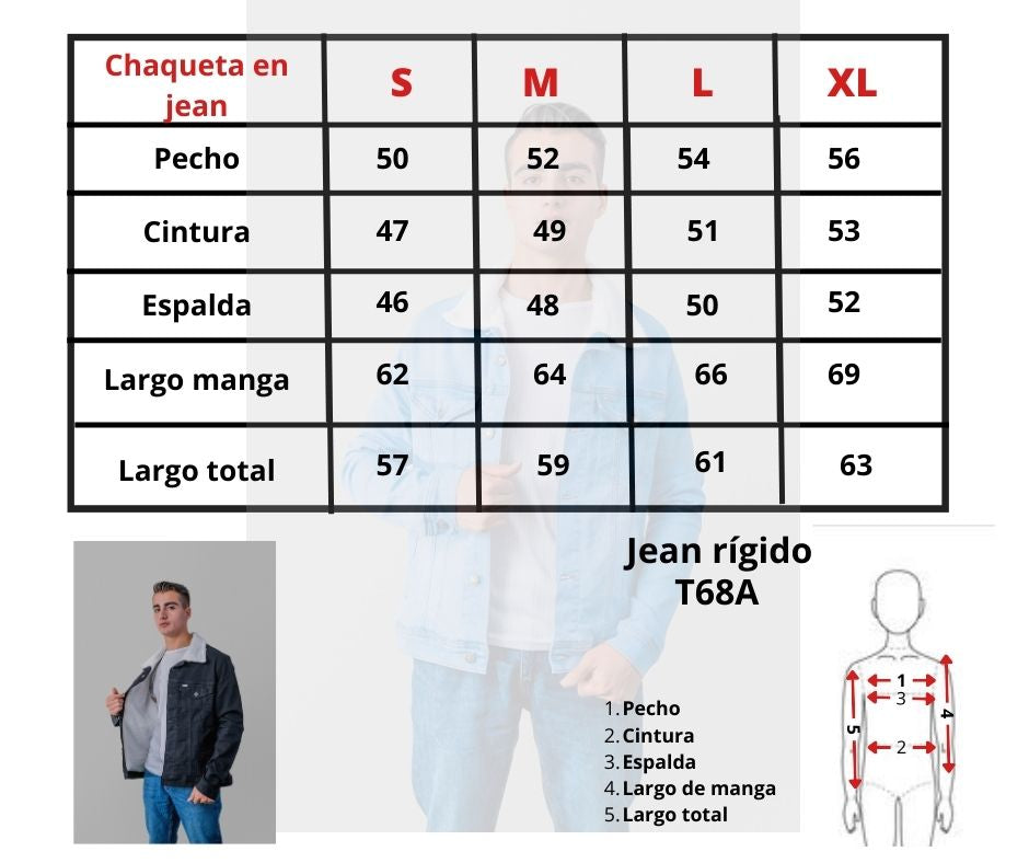 Chaqueta en jean con ovejero  T68A