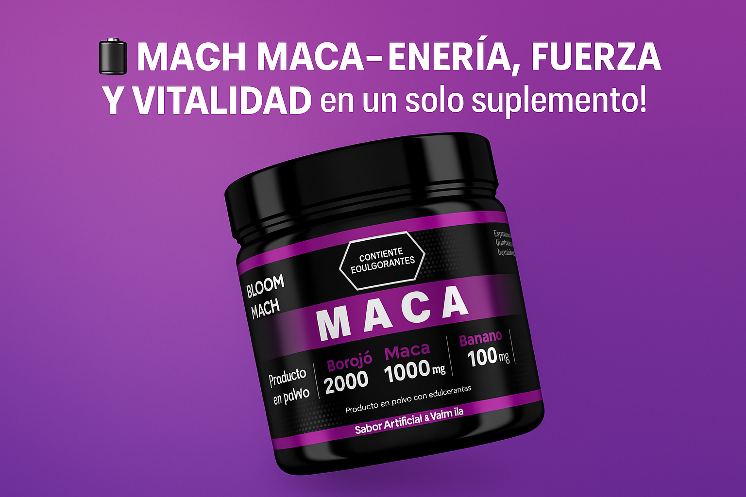 Mach Maca promotional image with new text