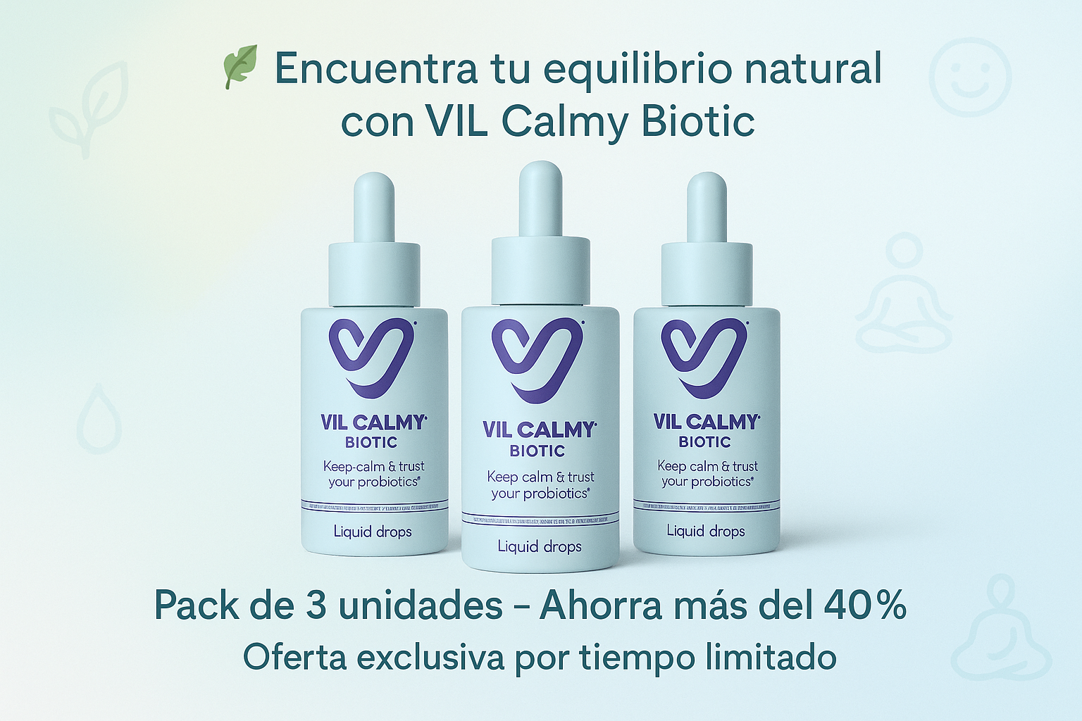Minimalist promotional design for VIL Calmy Biotic