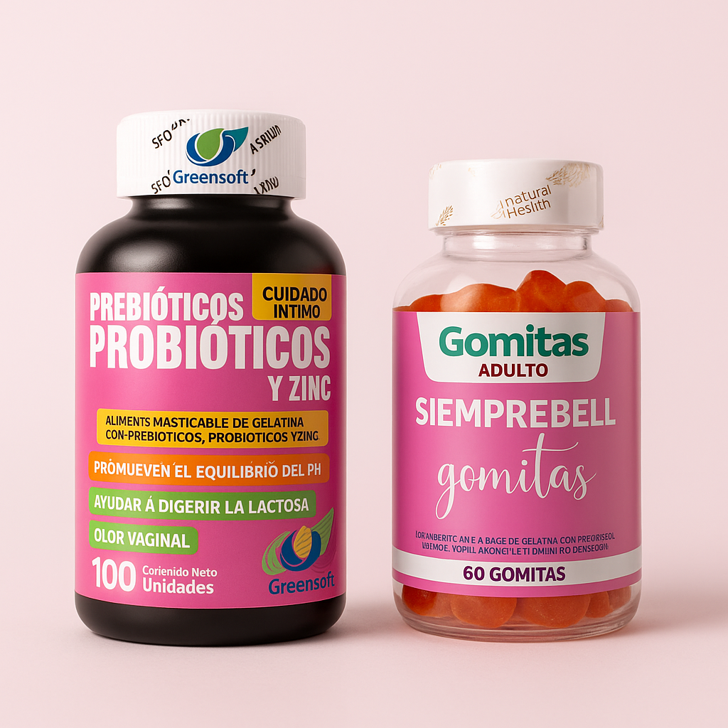 Dois produtos em fundo rosa claro