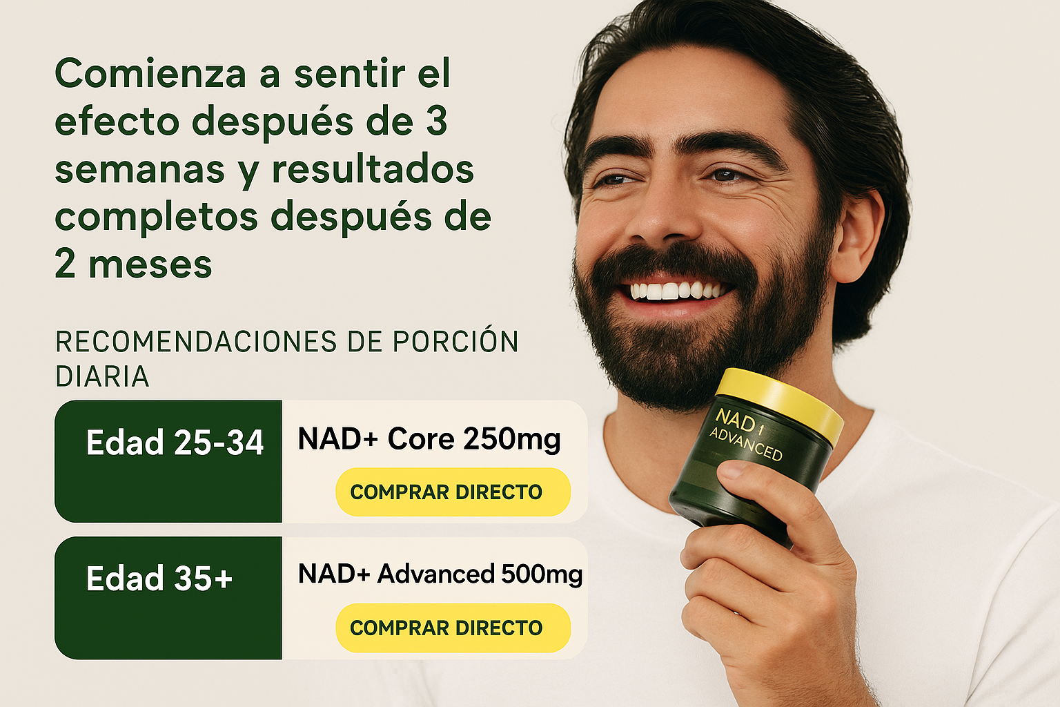 Imagem editada com texto em espanhol e botões de compra
